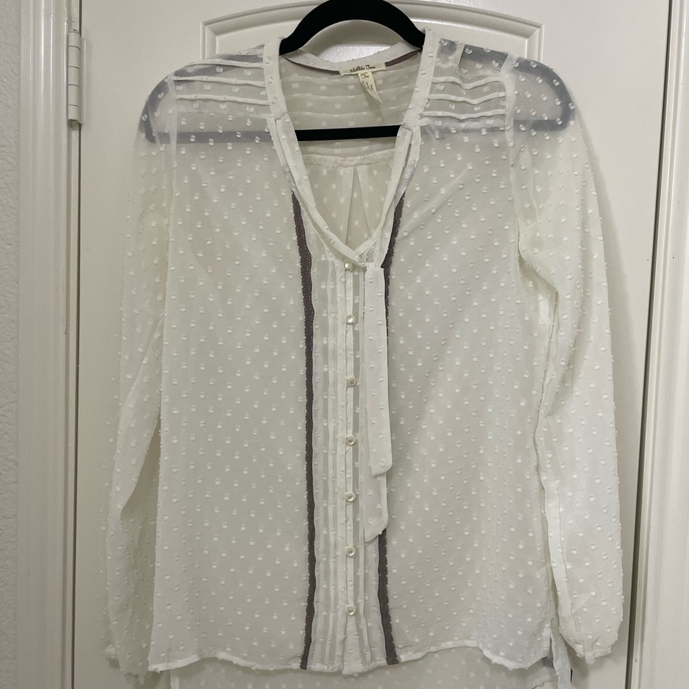 Sheer White Matilda Jane Blouse